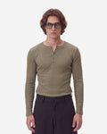 Dune Olive Fine Rib Henley