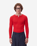 Italian Red Fine Rib Henley
